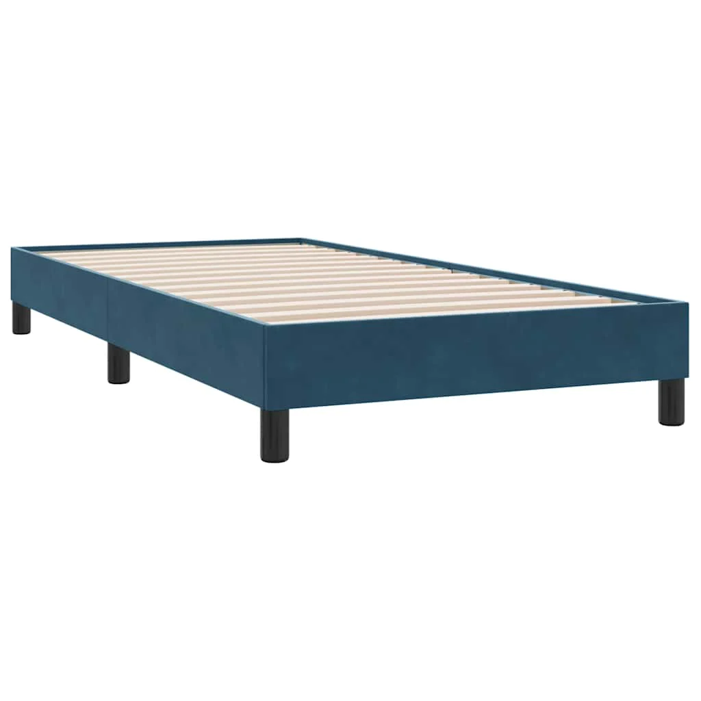 kontinentalseng med madras mørkeblå 80x210 cm fløjl - Image 5