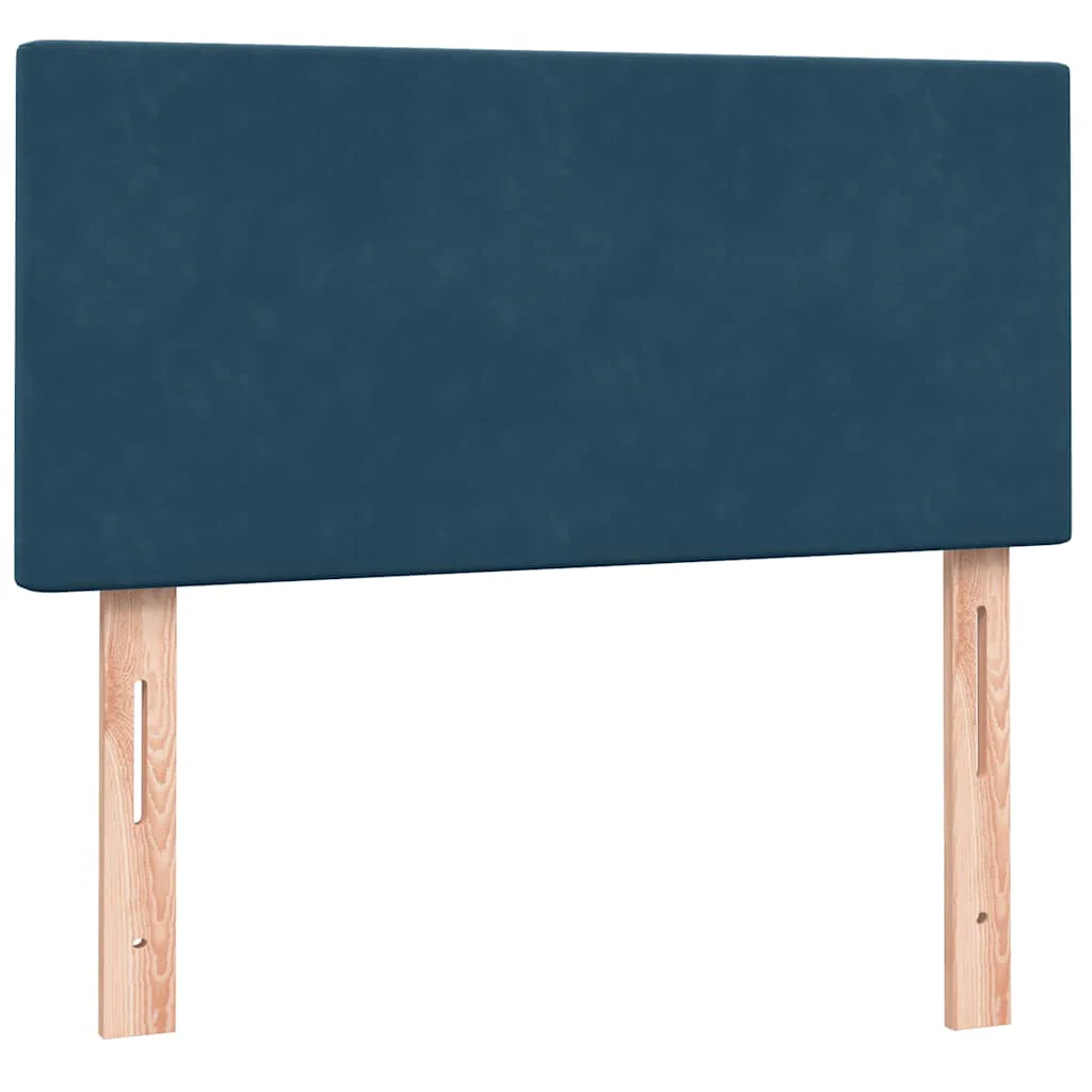 kontinentalseng med madras mørkeblå 80x210 cm fløjl - Image 7