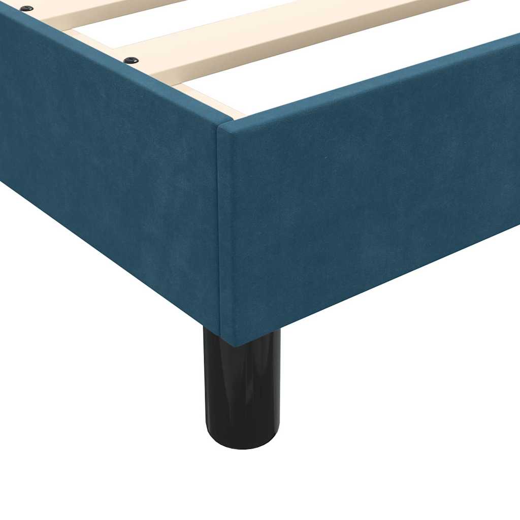 kontinentalseng med madras mørkeblå 80x220 cm fløjl - Image 9