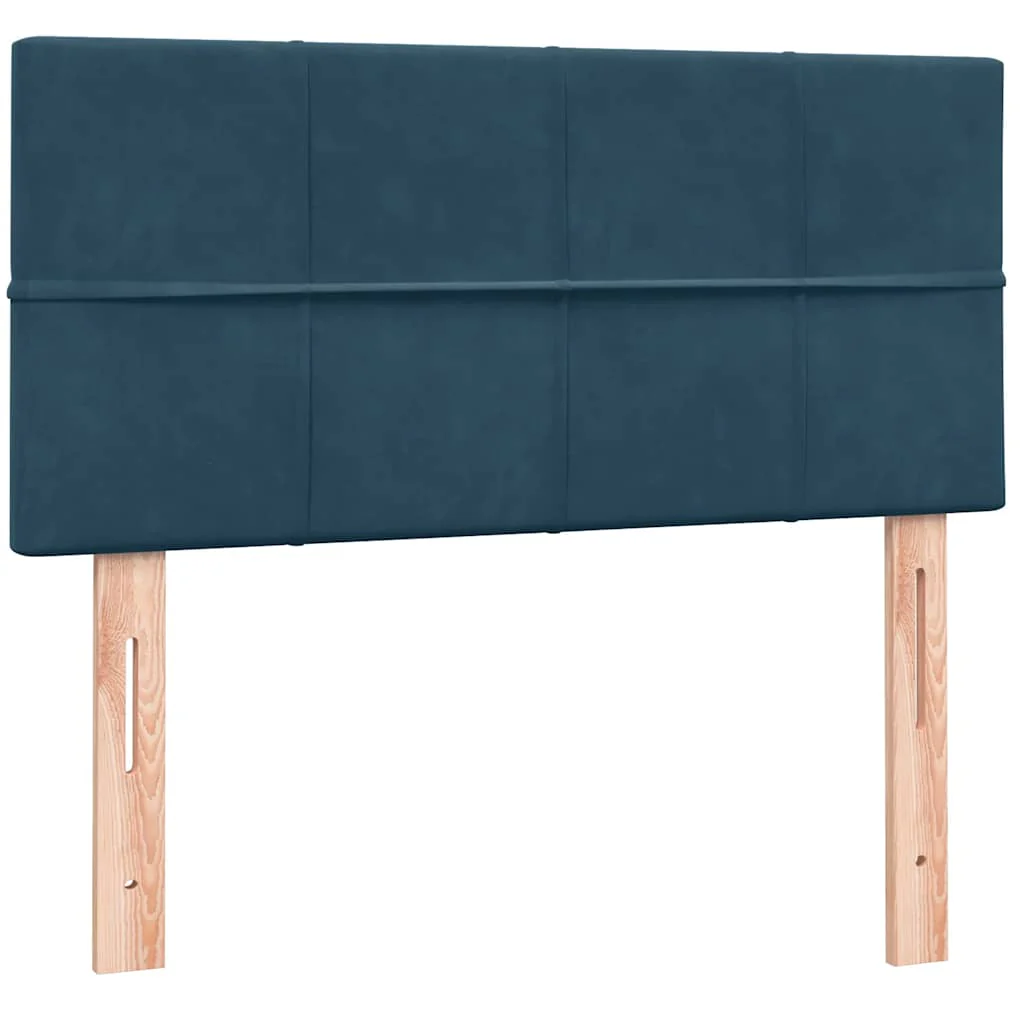 kontinentalseng med madras mørkeblå 80x220 cm fløjl - Image 7