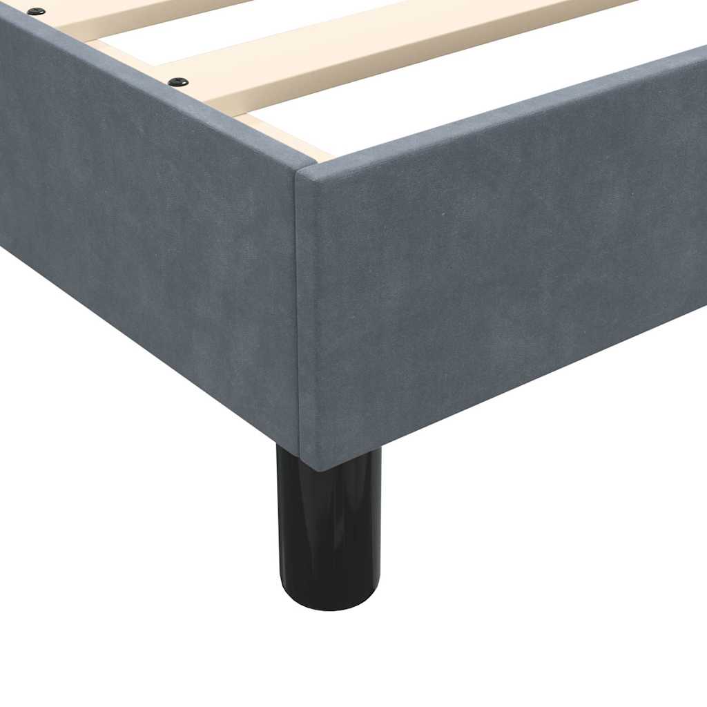 kontinentalseng med madras mørkegrå 80x210 cm fløjl - Image 9