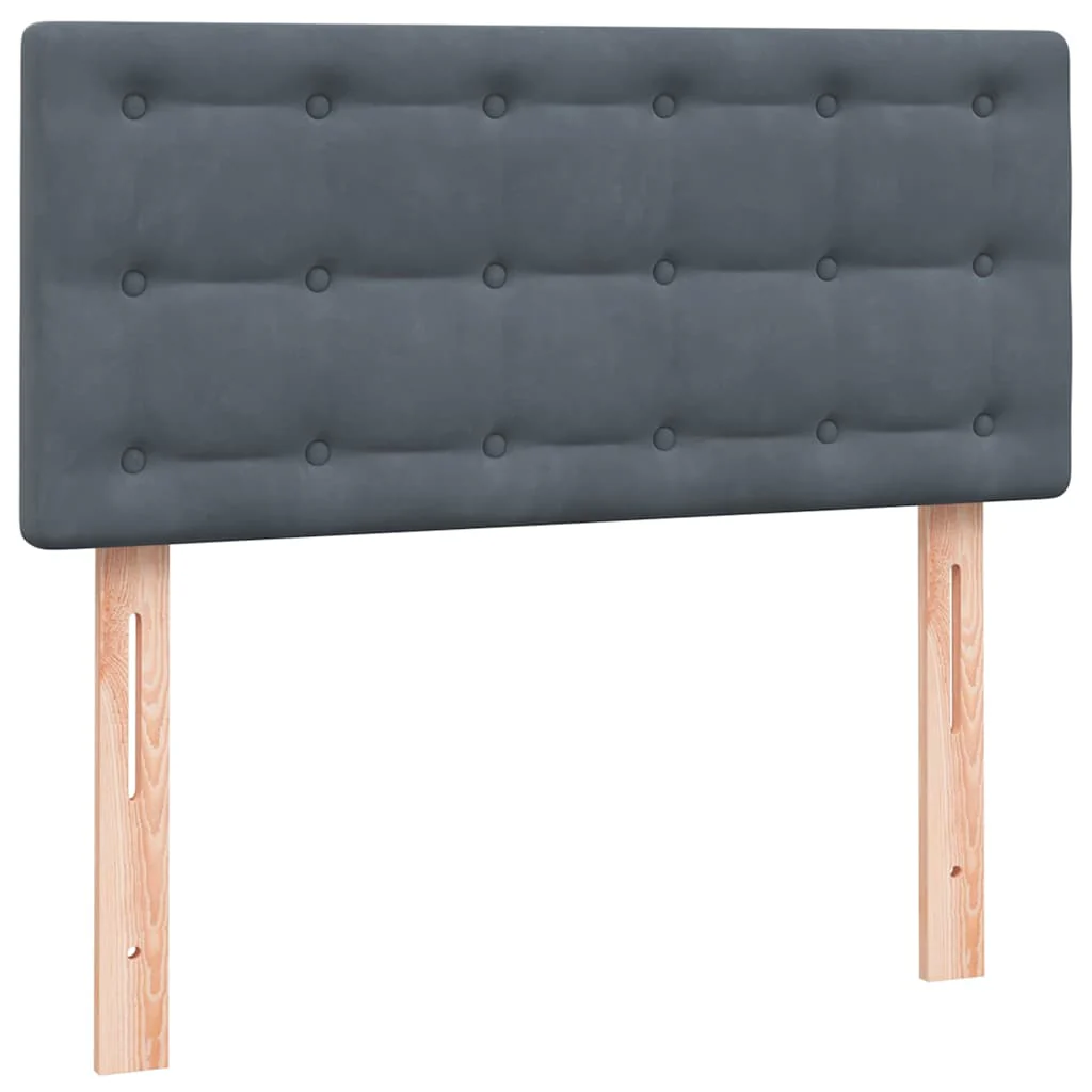 kontinentalseng med madras mørkegrå 80x220 cm fløjl - Image 7