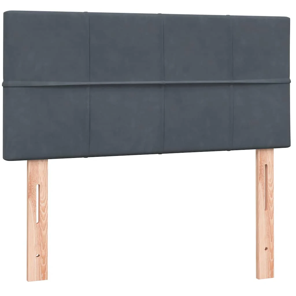 kontinentalseng med madras mørkegrå 90x220 cm fløjl - Image 7