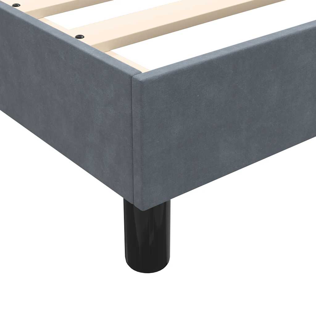 kontinentalseng med madras mørkegrå 90x220 cm fløjl - Image 9