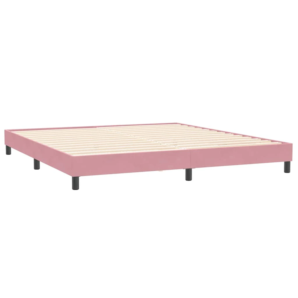 kontinentalseng med madrasser 180x210 cm fløjl lyserød - Image 5