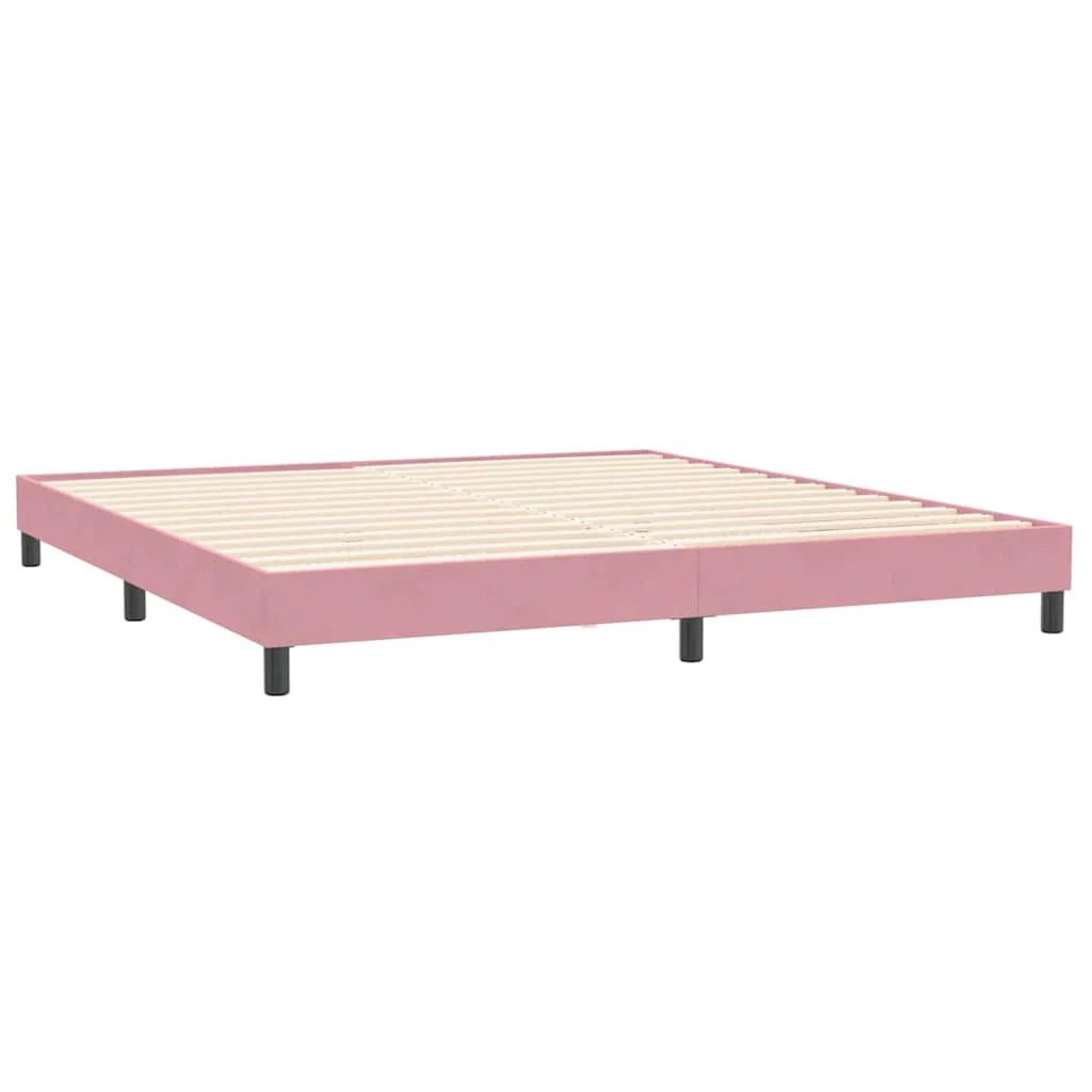 kontinentalseng med madrasser 180x210 cm fløjl lyserød - Image 5