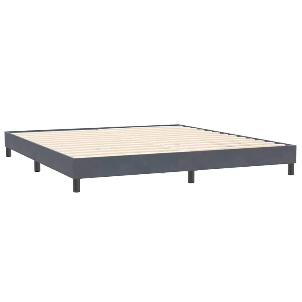 kontinentalseng med madrasser 180x210 cm fløjl mørkegrå - Image 5