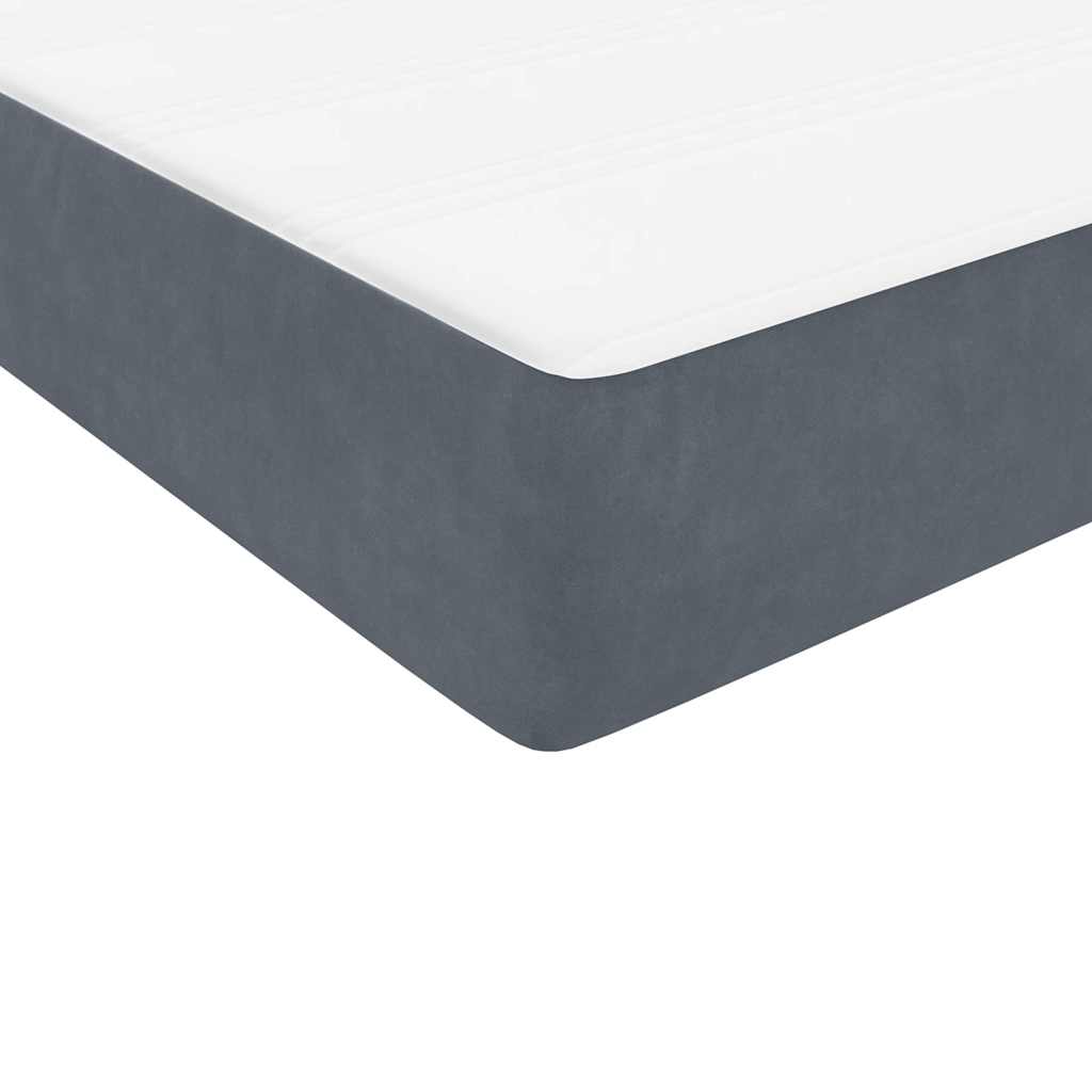 kontinentalseng med madrasser 180x210 cm fløjl mørkegrå - Image 8