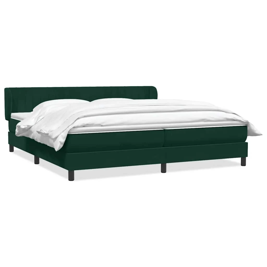 kontinentalseng med madrasser 180x220 cm fløjl mørkegrøn - Image 2