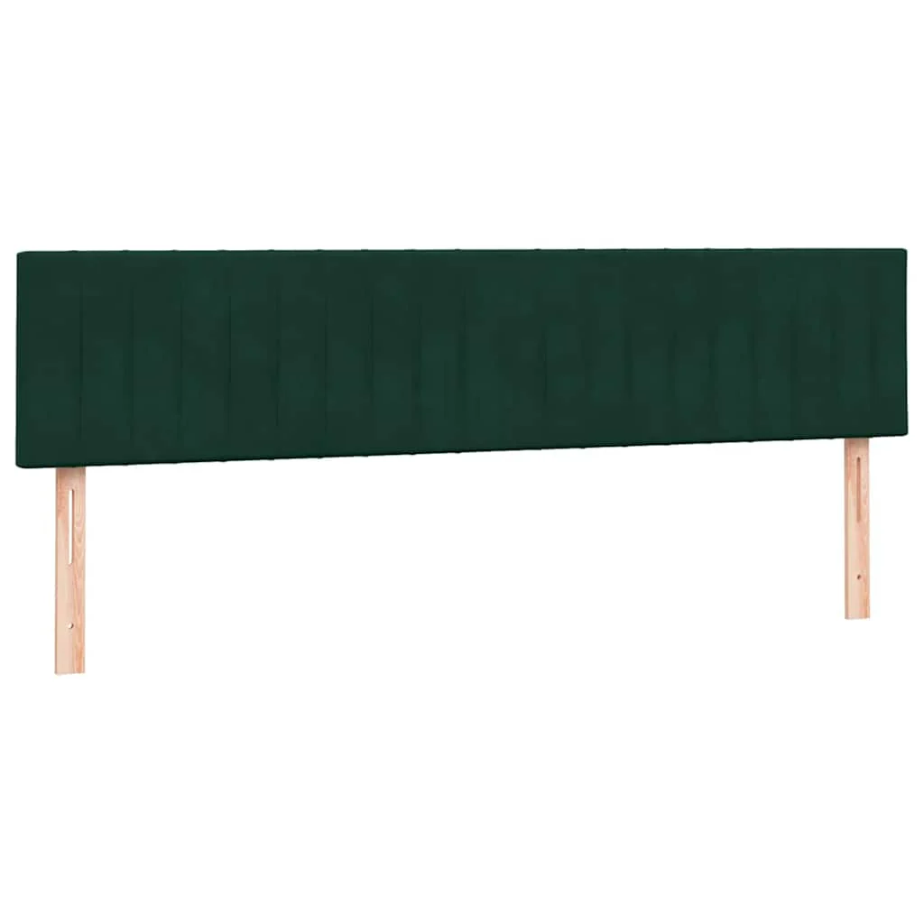 kontinentalseng med madrasser 180x220 cm fløjl mørkegrøn - Image 7