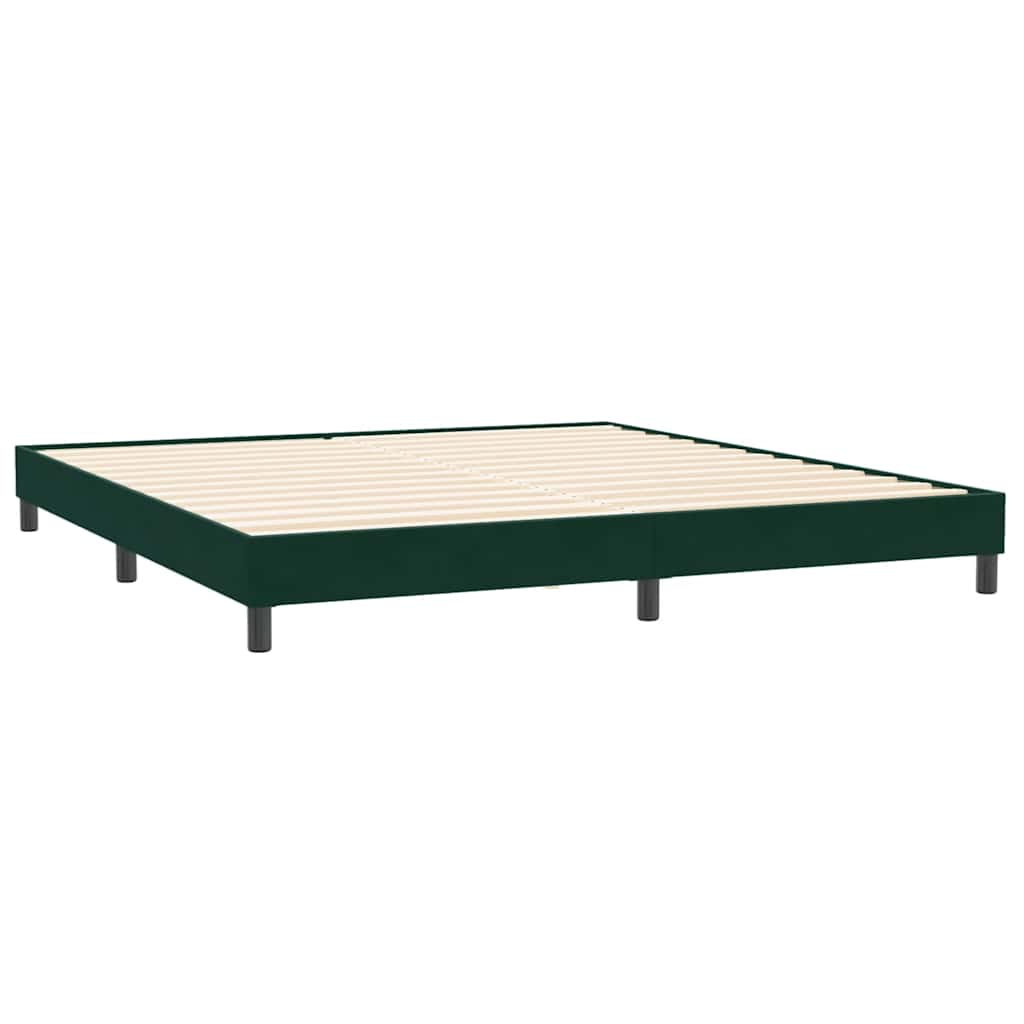 kontinentalseng med madrasser 180x220 cm fløjl mørkegrøn - Image 5