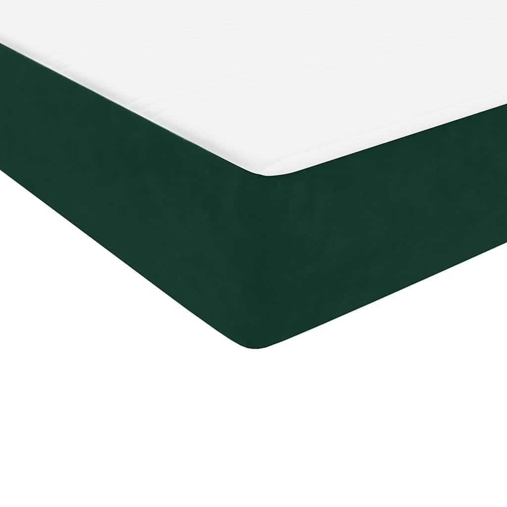 kontinentalseng med madrasser 180x220 cm fløjl mørkegrøn - Image 8