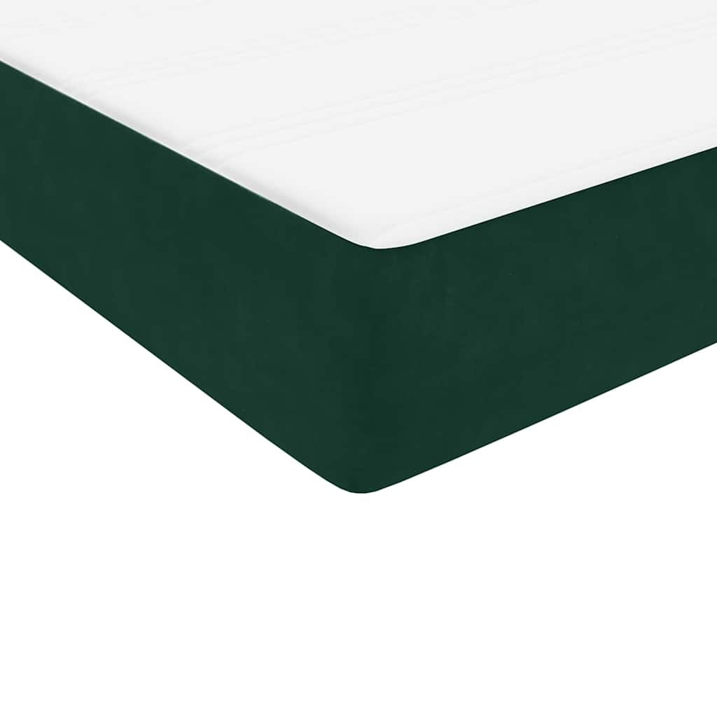 kontinentalseng med madrasser 180x220 cm fløjl mørkegrøn - Image 8
