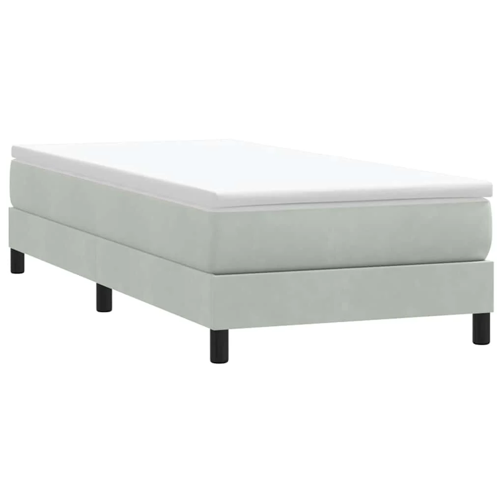 kontinentalseng uden madras 80x210 cm fløjl lysegrå