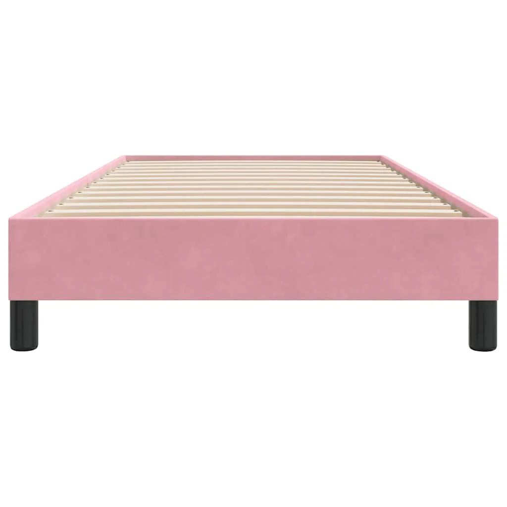 kontinentalseng uden madras 80x210 cm fløjl lyserød - Image 5
