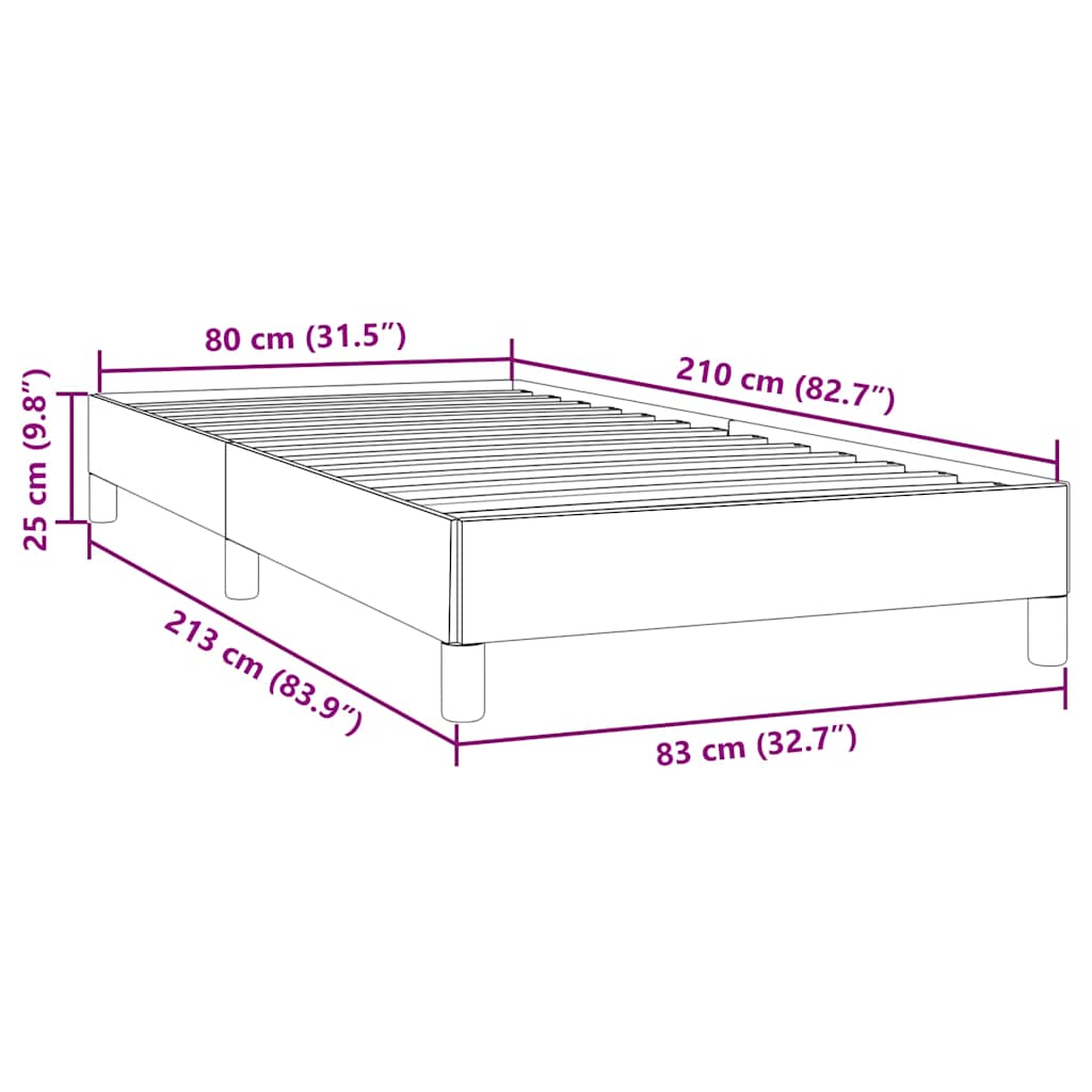 kontinentalseng uden madras 80x210 cm fløjl mørkegrå - Image 9