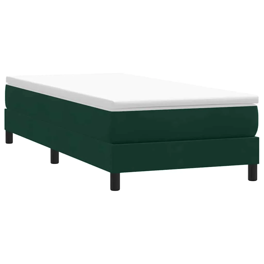 kontinentalseng uden madras 80x210 cm fløjl mørkegrøn