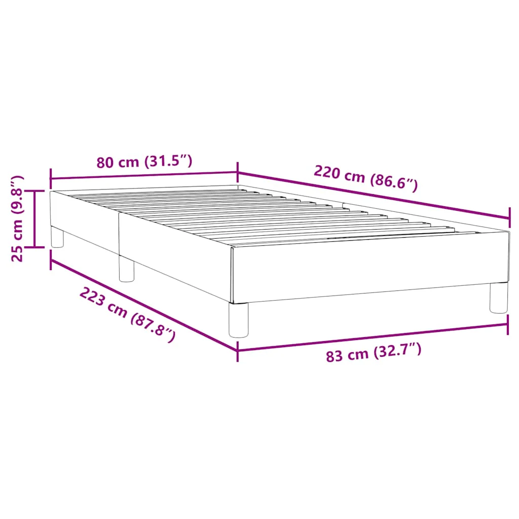 kontinentalseng uden madras 80x220 cm fløjl mørkegrå - Image 9
