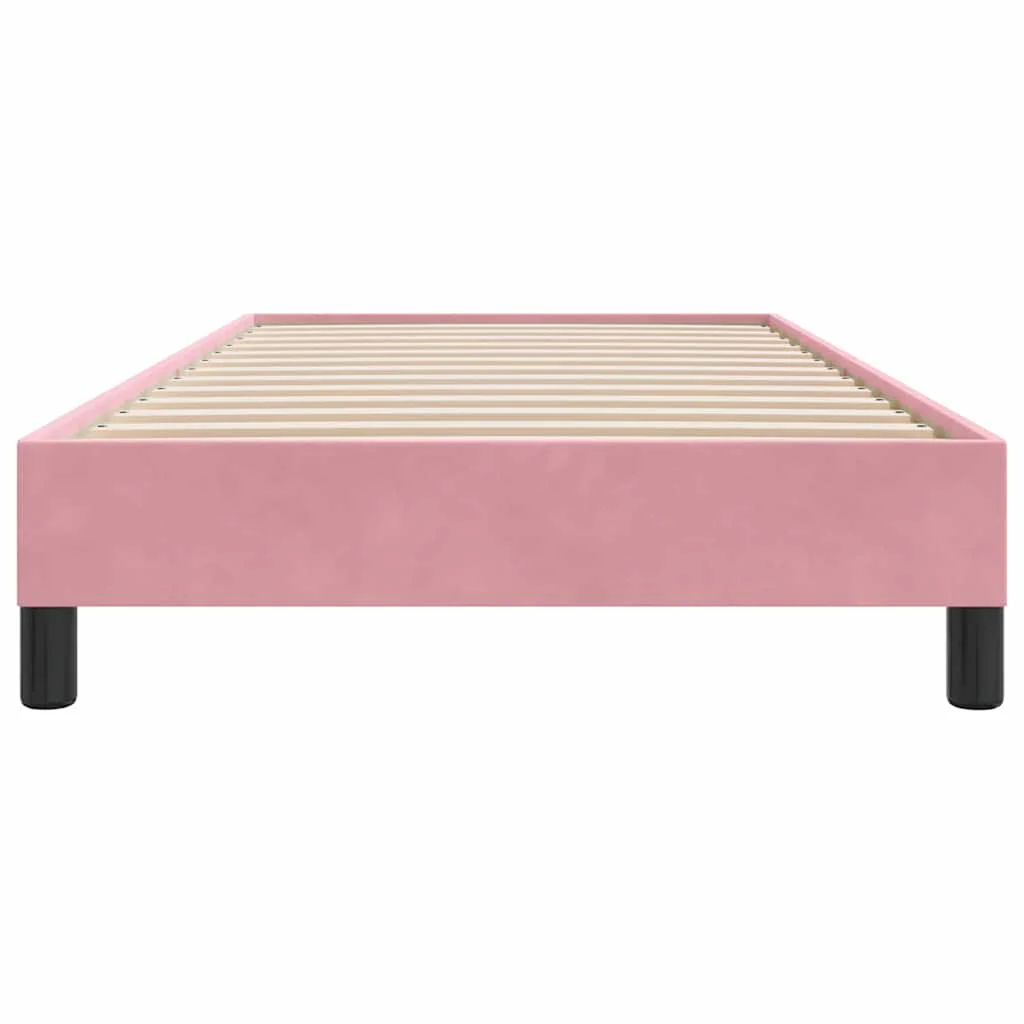 kontinentalseng uden madras 90x210 cm fløjl lyserød - Image 5