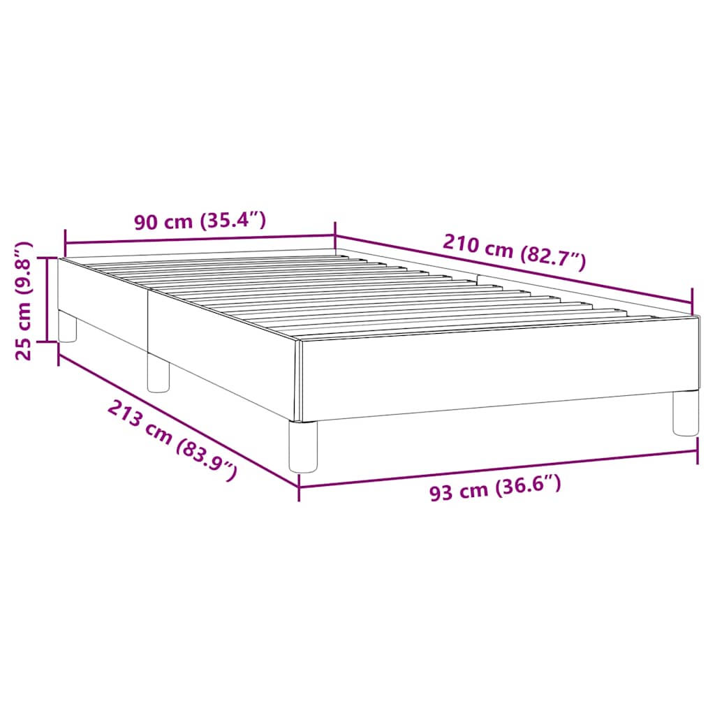 kontinentalseng uden madras 90x210 cm fløjl mørkegrøn - Image 9