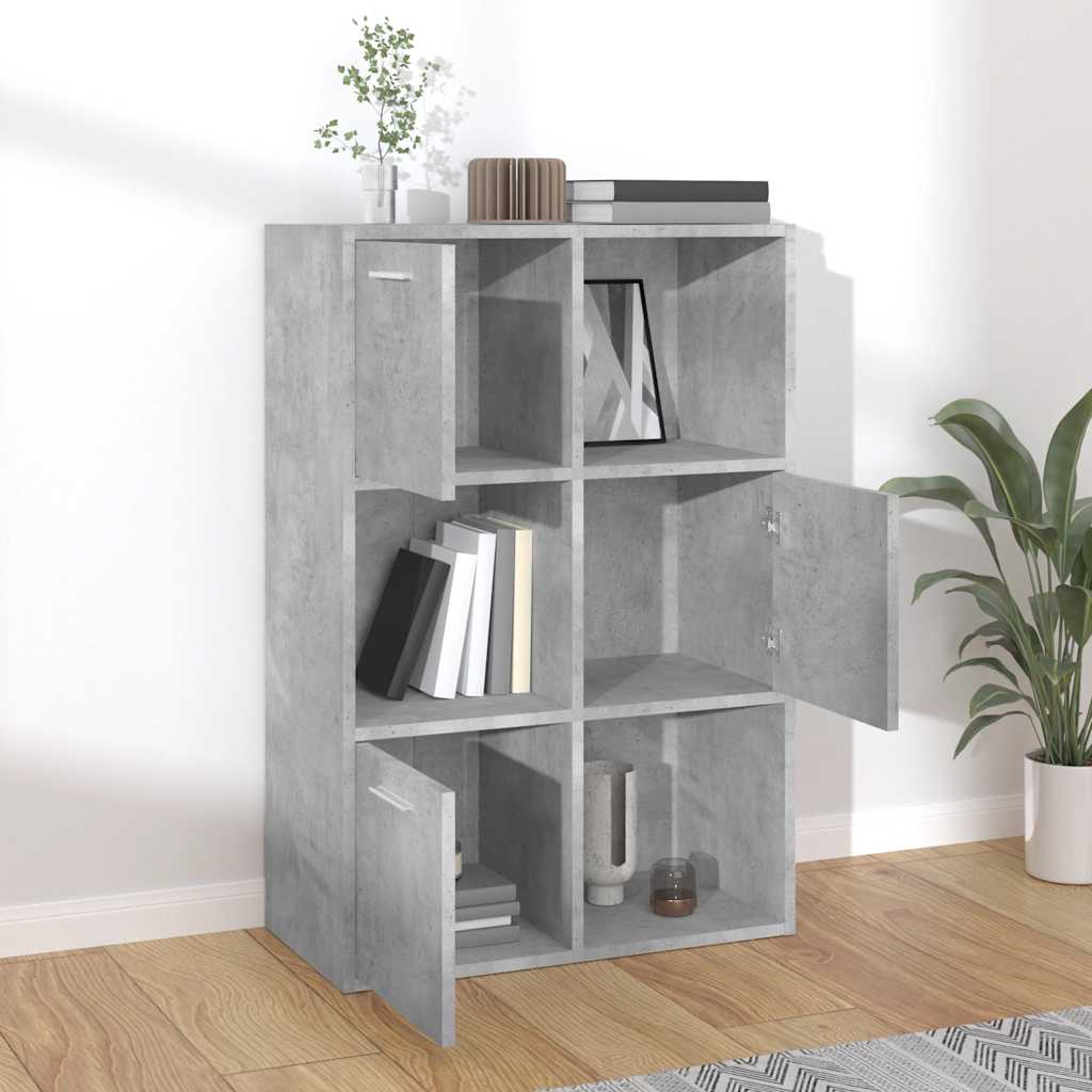 kontorreol 60x29,5x90 cm konstrueret træ betongrå - Image 3