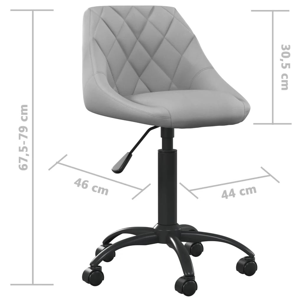 kontorstol fløjl lysegrå - Image 7