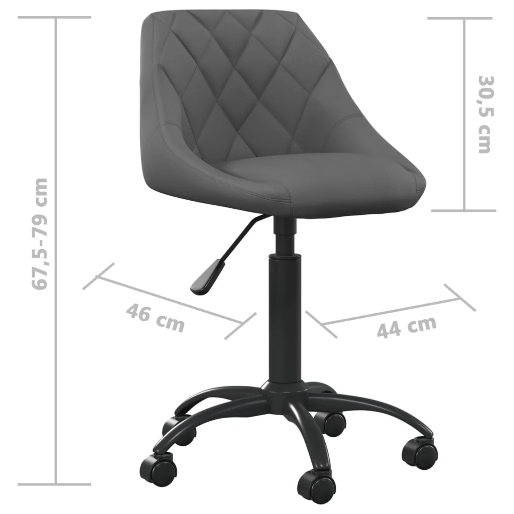 kontorstol fløjl mørkegrå - Image 7