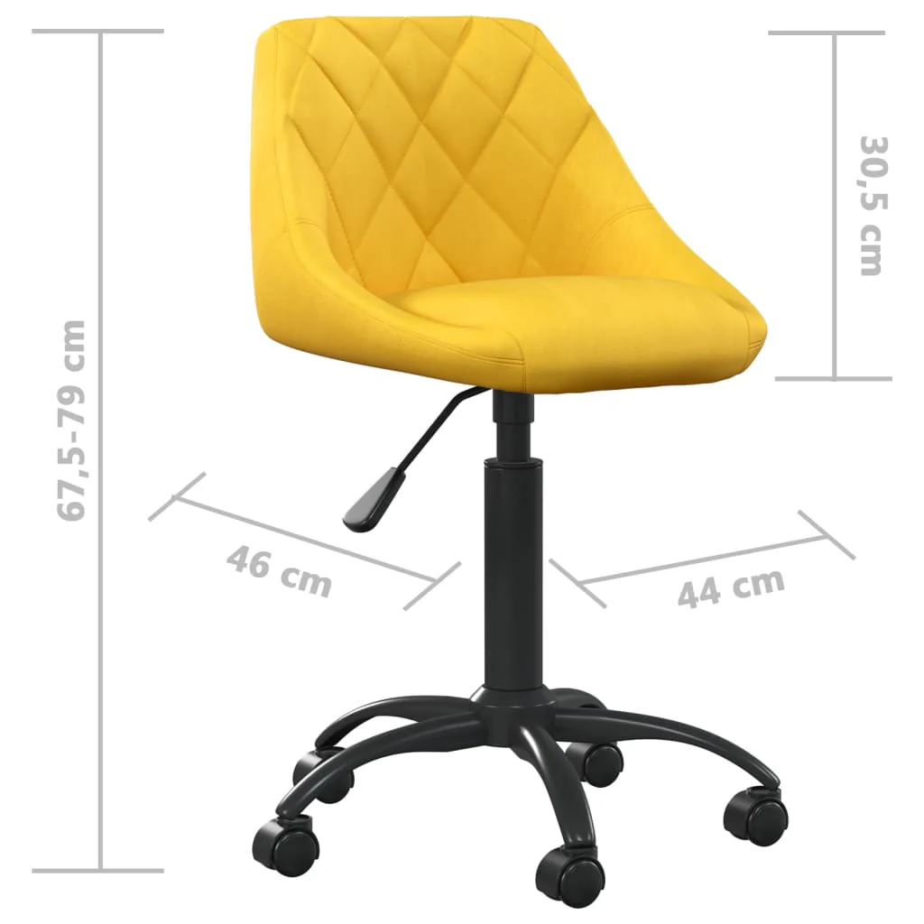kontorstol fløjl sennepsgul - Image 7