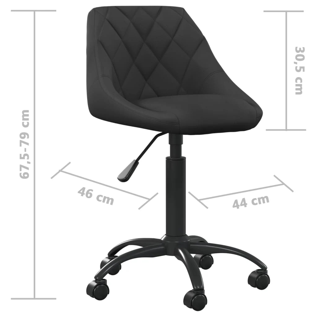 kontorstol fløjl sort - Image 7