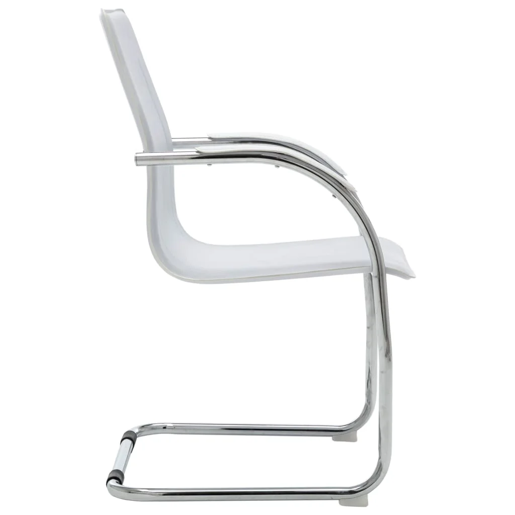 kontorstol med cantilever kunstlæder hvid - Image 3