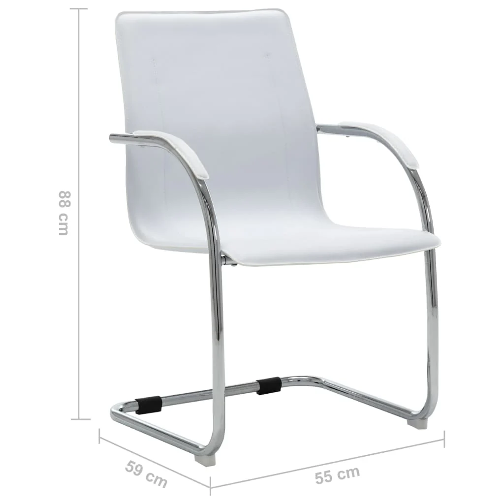 kontorstol med cantilever kunstlæder hvid - Image 6