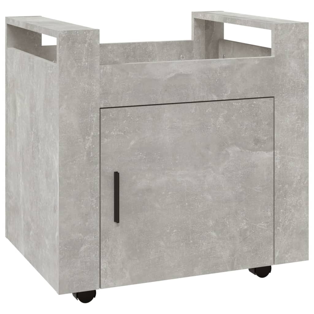 kontorvogn 60x45x60 cm konstrueret træ betongrå - Image 2