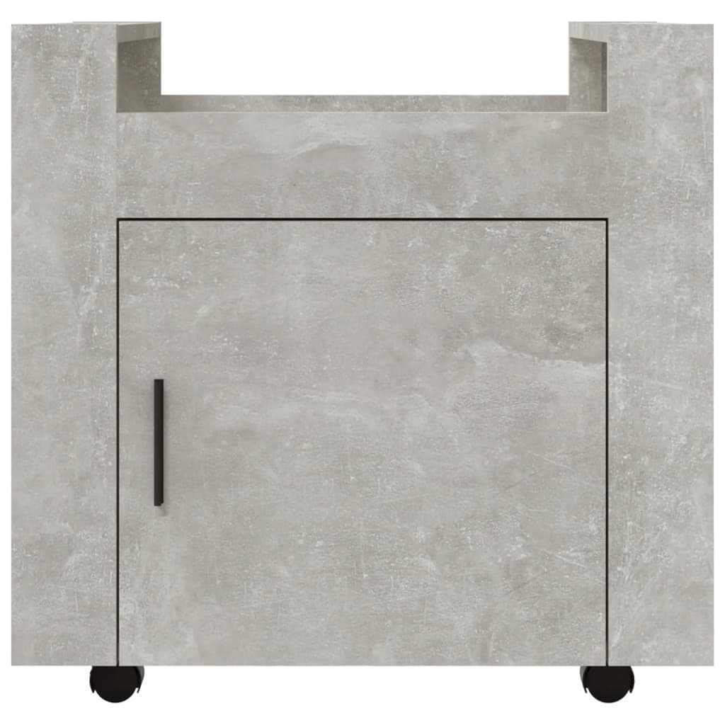 kontorvogn 60x45x60 cm konstrueret træ betongrå - Image 6