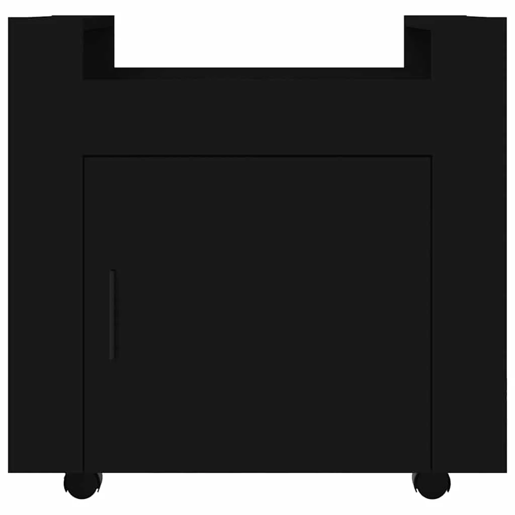 kontorvogn 60x45x60 cm konstrueret træ sort - Image 6