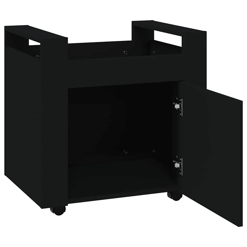 kontorvogn 60x45x60 cm konstrueret træ sort - Image 7