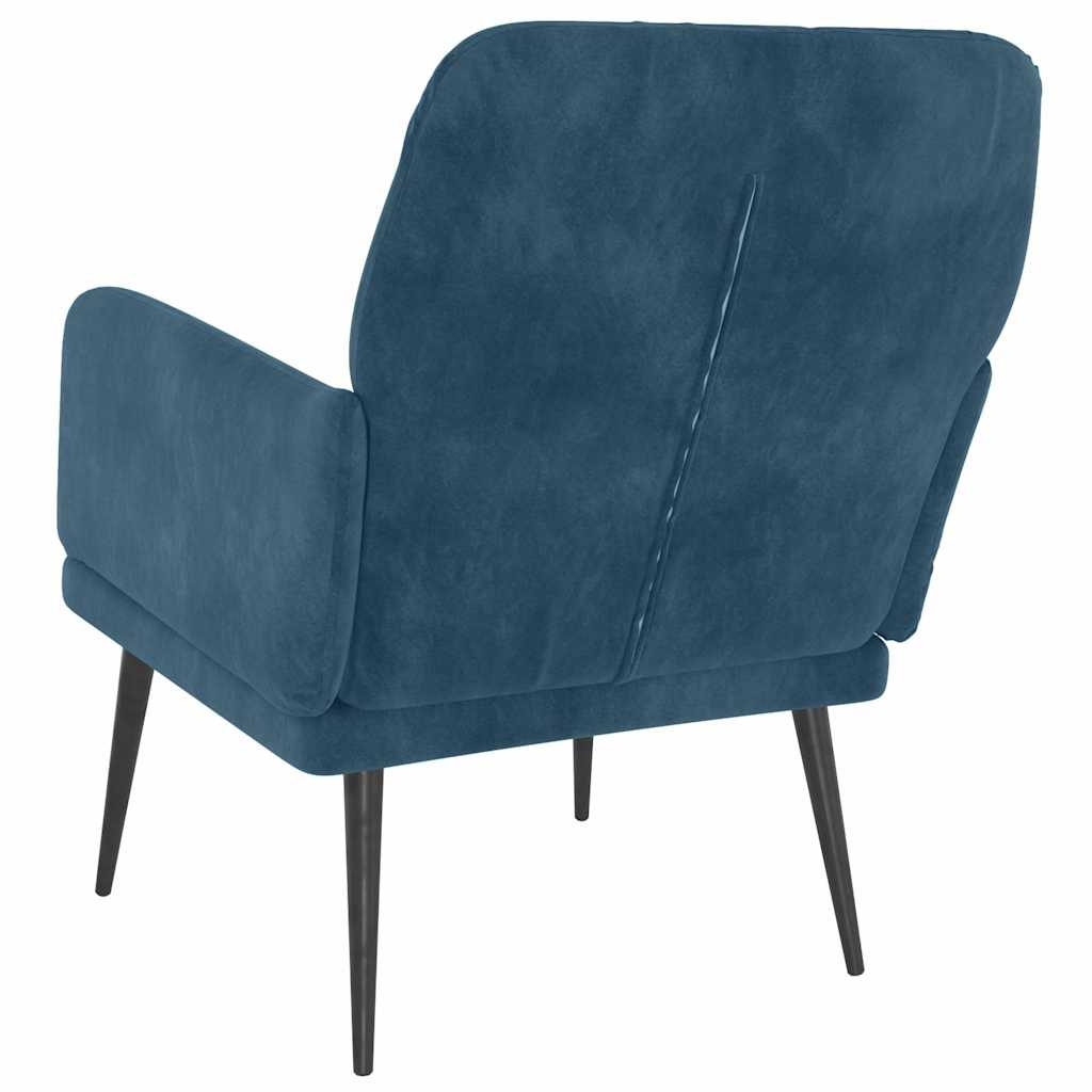 lænestol 62x79x79 cm velour blå - Image 4
