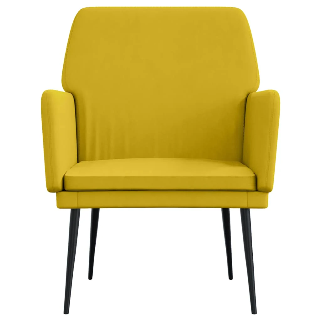 lænestol 62x79x79 cm velour gul - Image 3