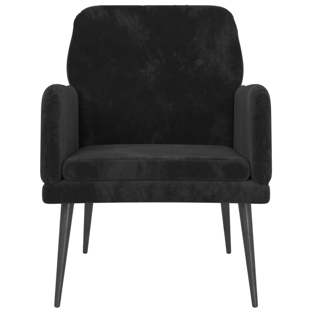 lænestol 62x79x79 cm velour sort - Image 3