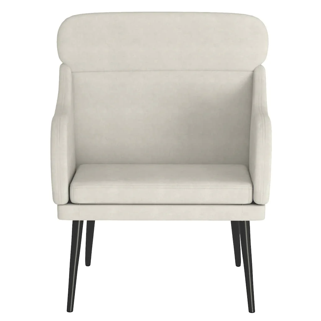 lænestol 63x76x80 cm velour cremefarvet - Image 3