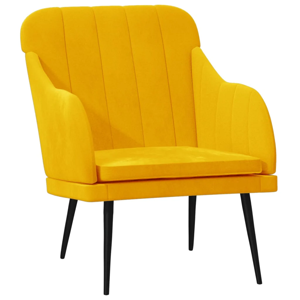 lænestol 63x76x80 cm velour gul - Image 2