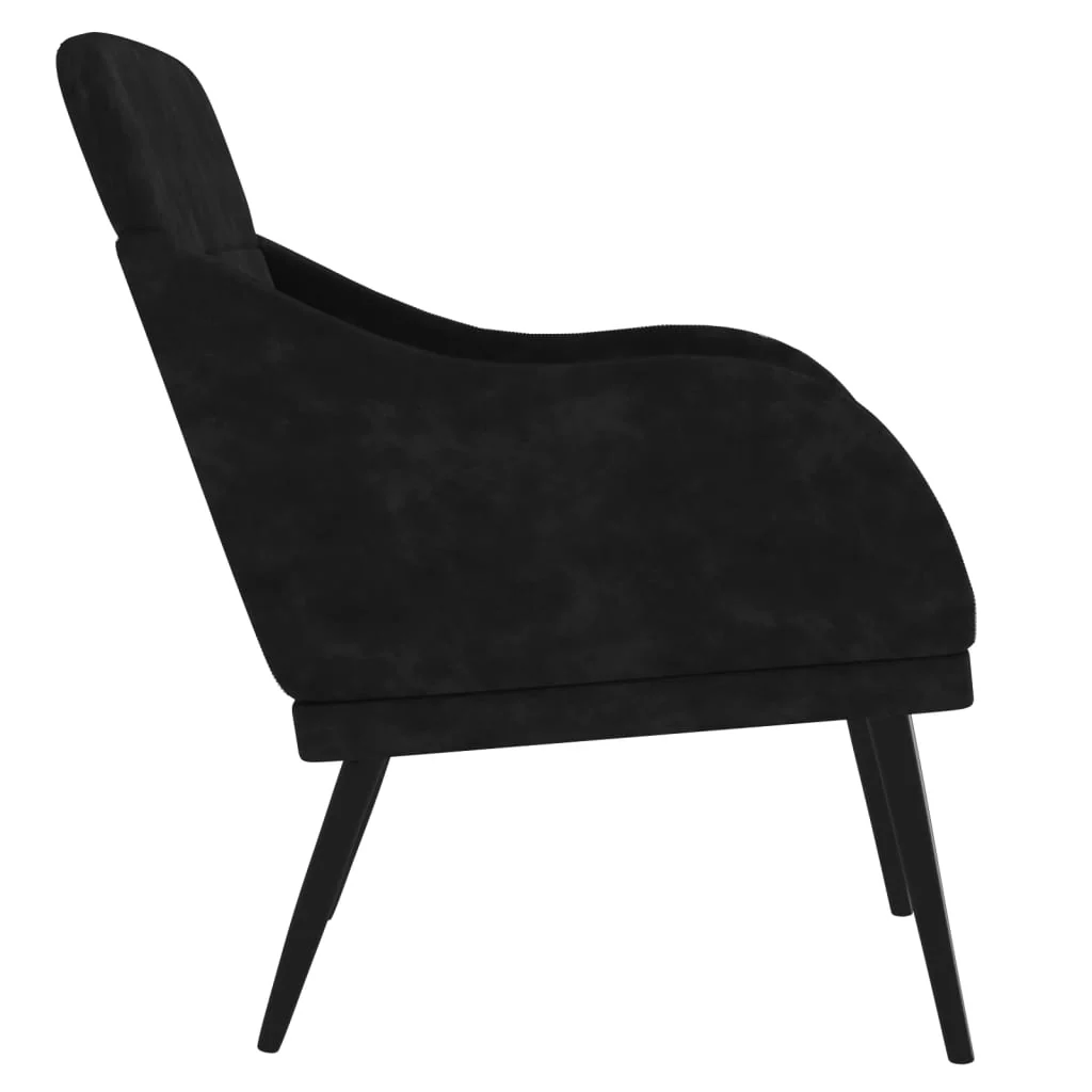 lænestol 63x76x80 cm velour sort - Image 4