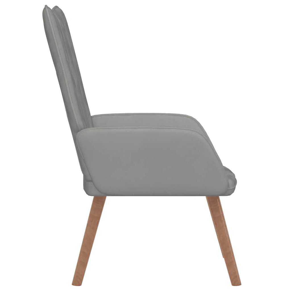 lænestol fløjl lysegrå - Image 4