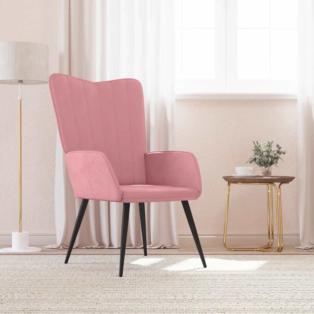 lænestol fløjl pink