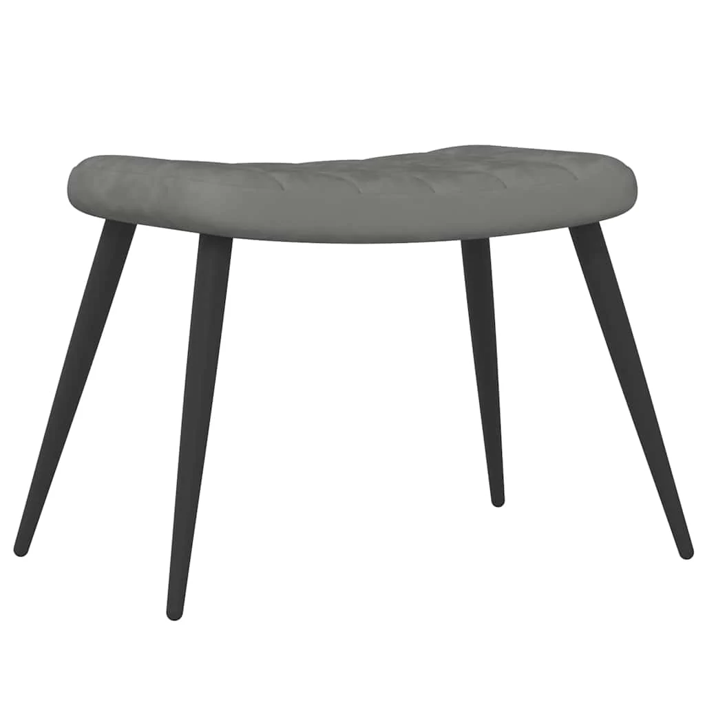 lænestol med fodskammel fløjl mørkegrå - Image 7