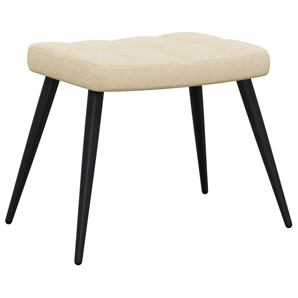 lænestol med skammel stof cremefarvet - Image 7