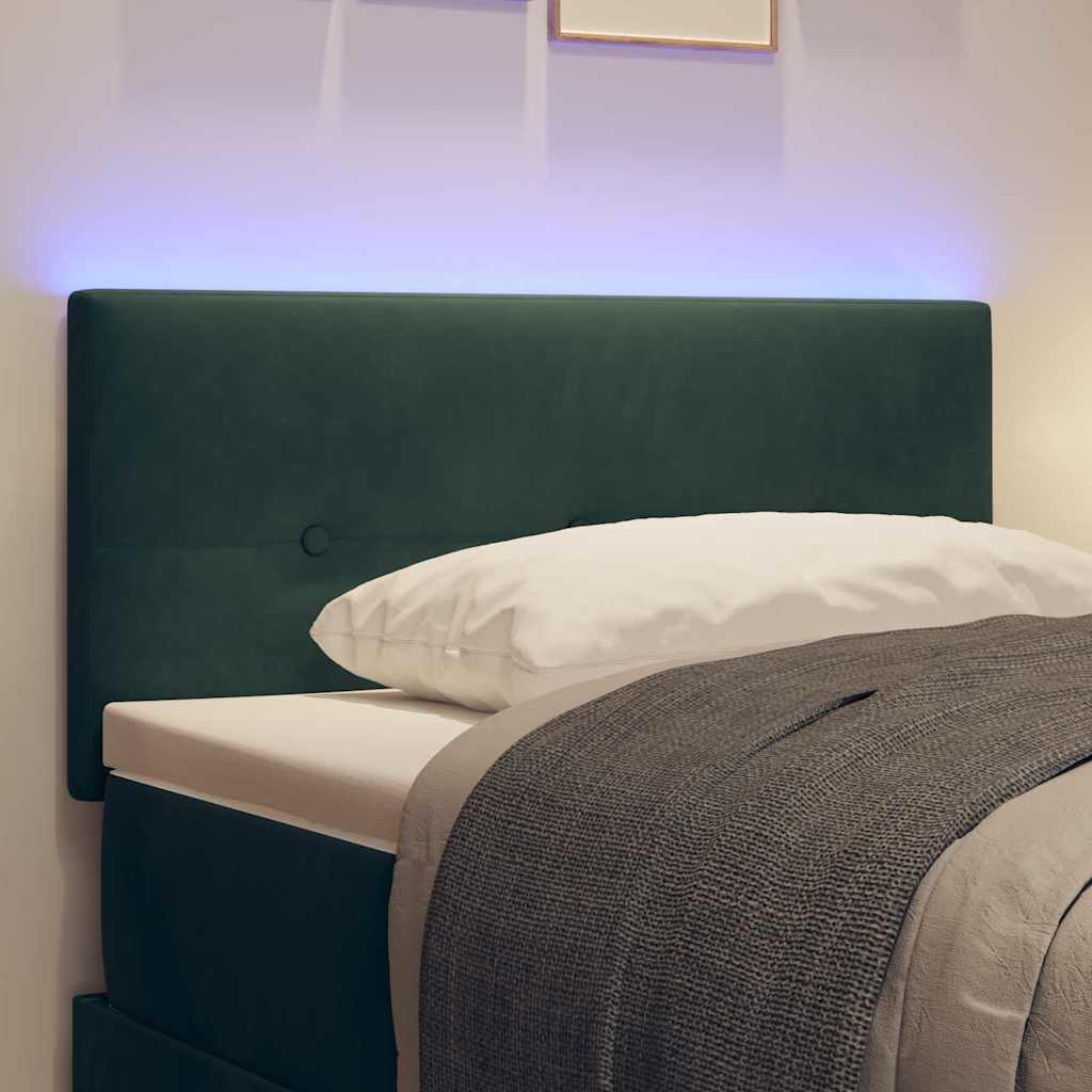 LED sengegavl med LED-lysstrimler Grøn 80 cm Fløjl - Image 4