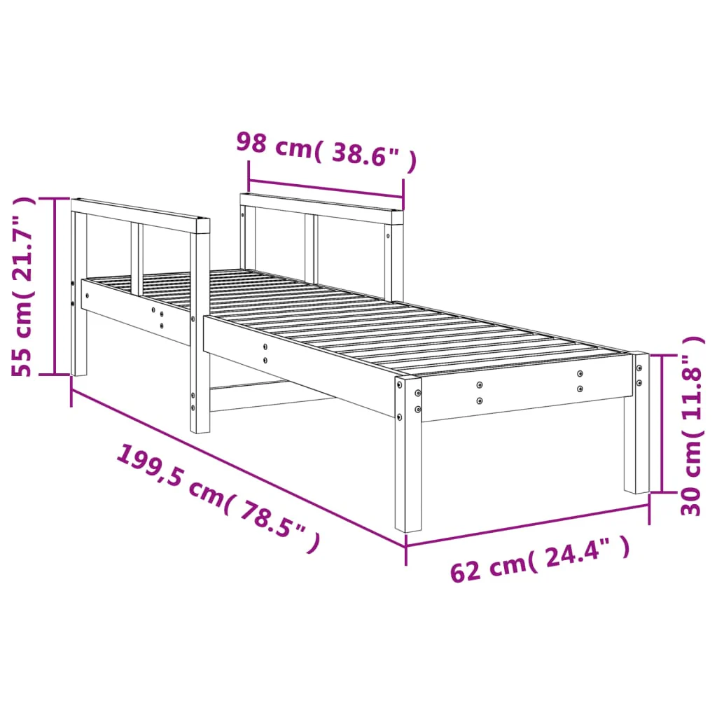 liggestol 199,5x62x55 cm massivt douglasgran - Image 9