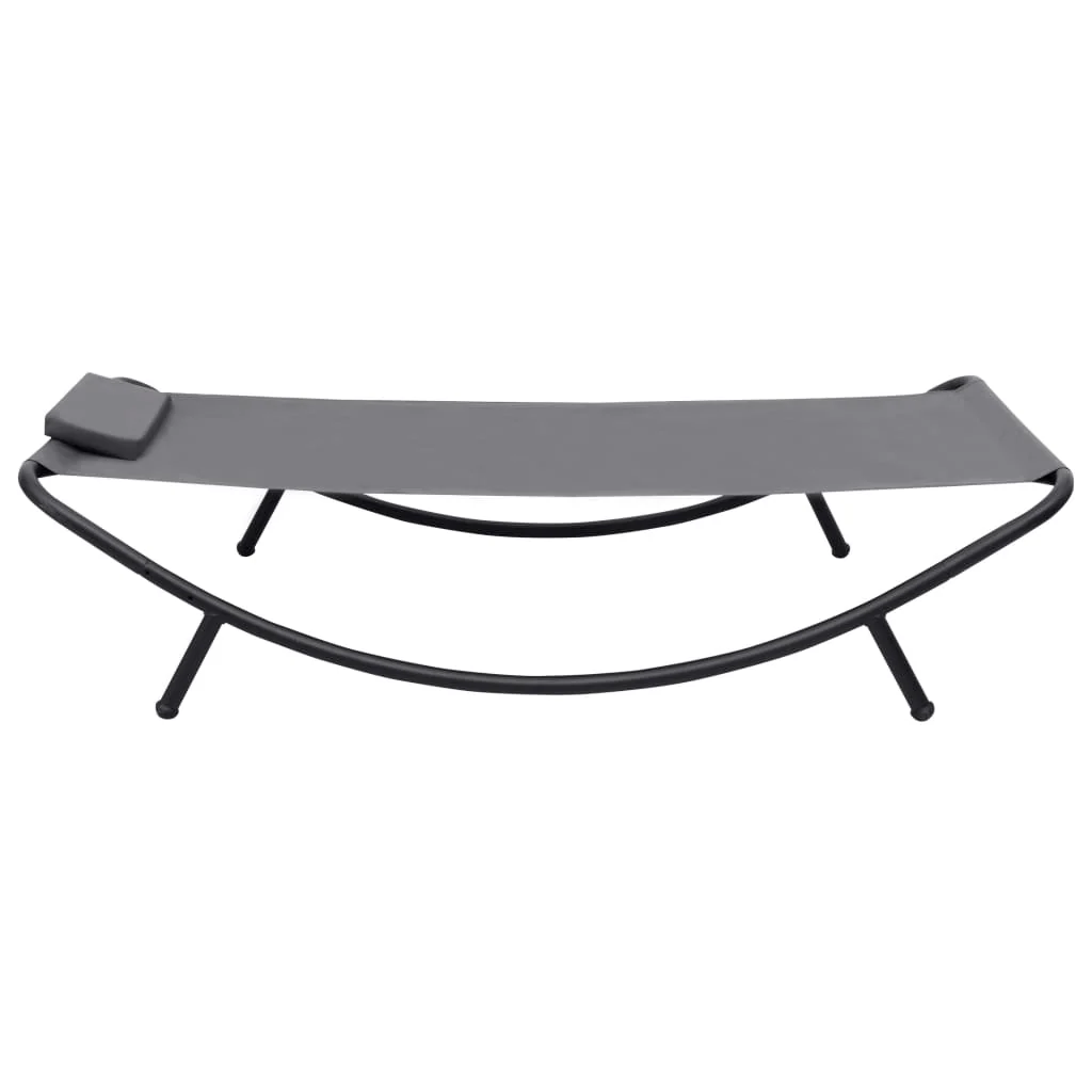 liggestol 200x90 cm stål grå - Image 3
