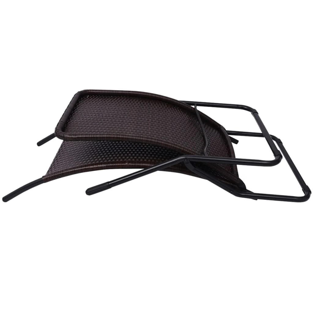 liggestol foldbar polyrattan brun - Image 4