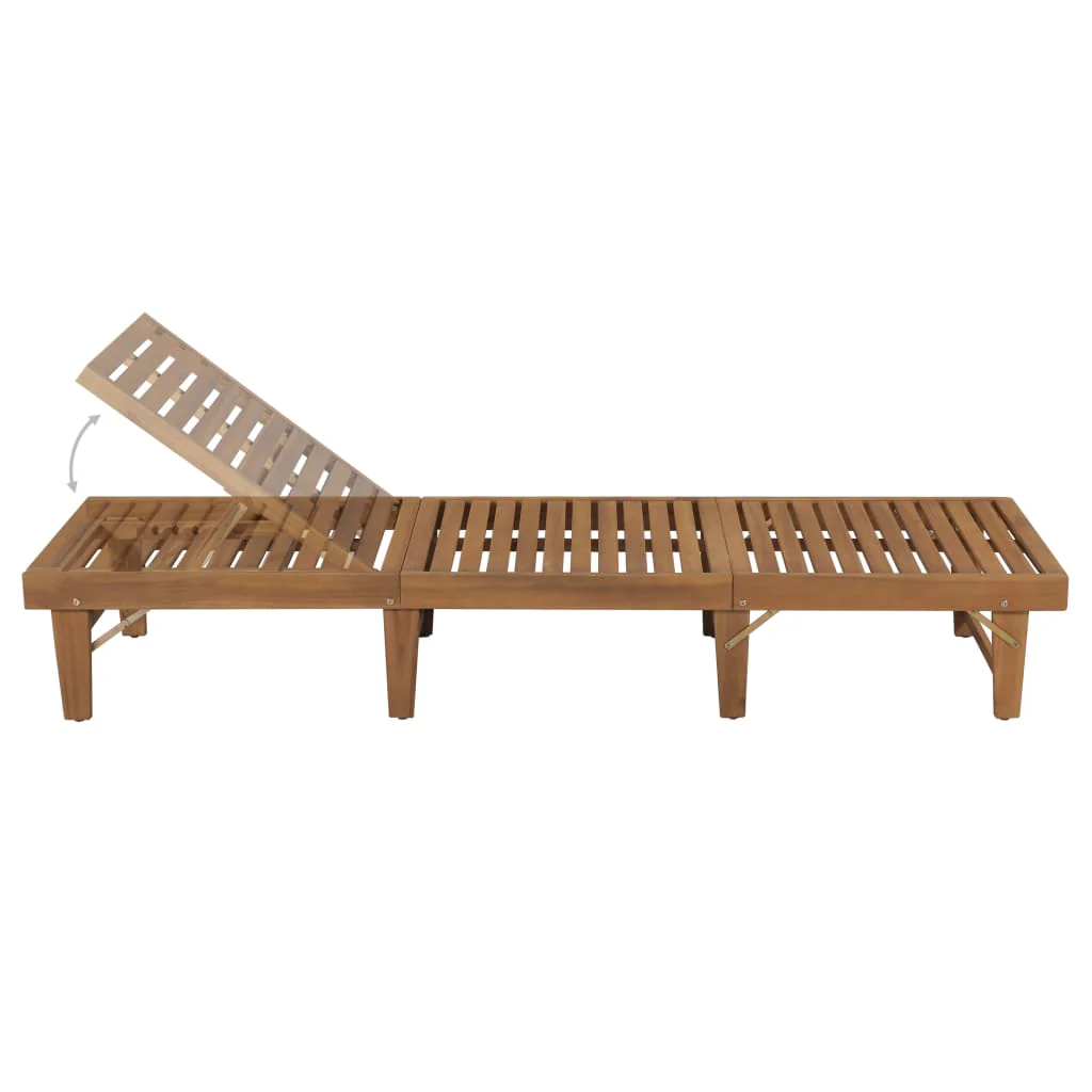 liggestol med hynde foldbar massivt akacietræ - Image 3